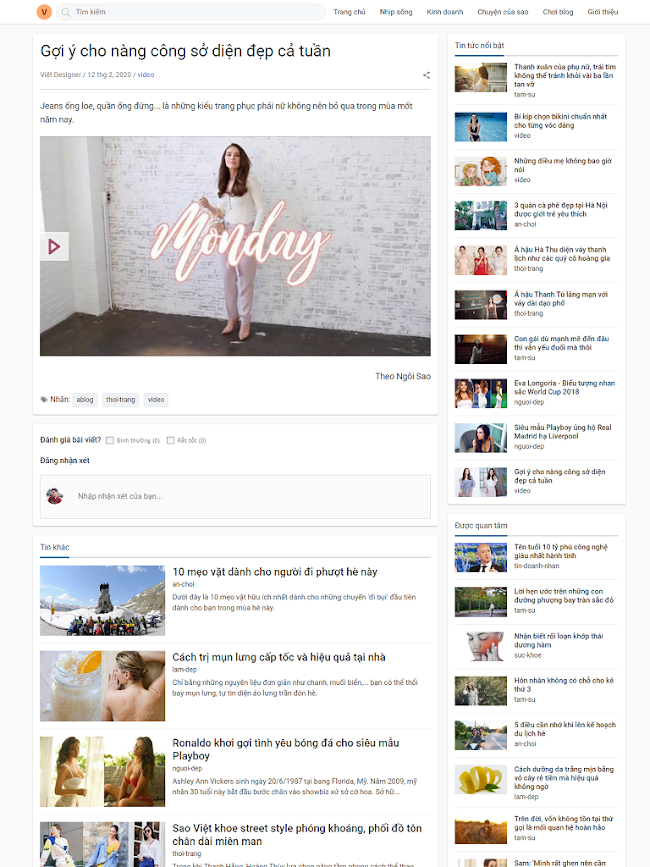 Theme blogspot tin tức load nhanh chuẩn seo mới nhất